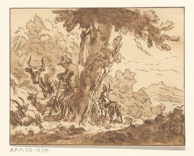 Shepherd by a Tree by Christiaan Josi