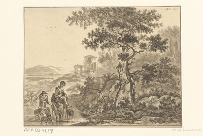 Italianate Landscape with Shepherd by Christiaan Josi