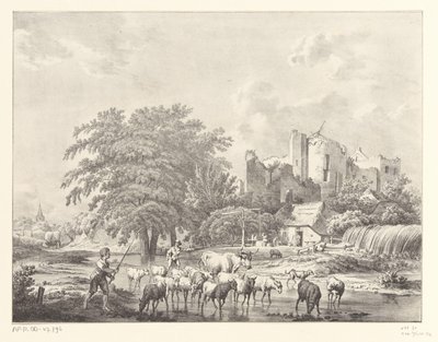 Herd of Cattle by the Ruins of Brederode Castle by Christiaan Josi