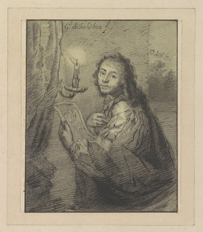 Portrait of Godfried Schalcken by Candlelight by Christiaan Josi
