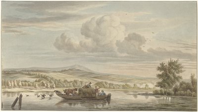 River View with Hay Barge by Christiaan Josi