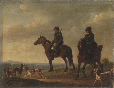 Two Hunters on Horseback by Christian David Gebauer