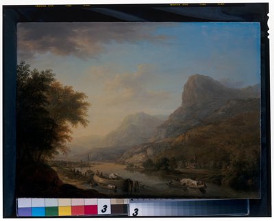 Mountainous River Landscape by Christian Georg the Elder Schuetz