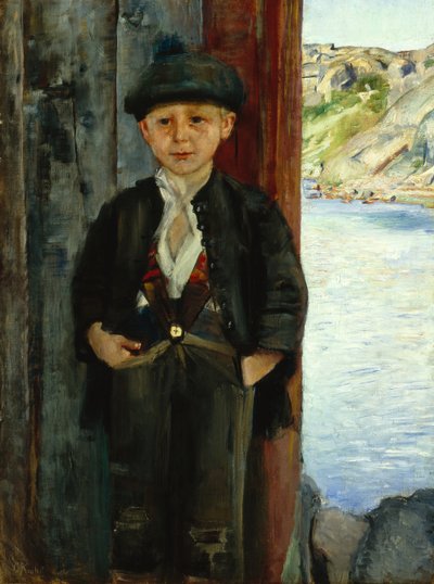 Boy by the House Wall by Christian Krohg