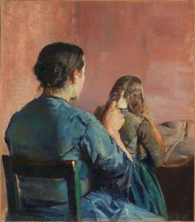 Braiding Her Hair by Christian Krohg