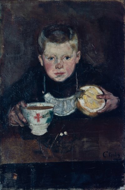 Errand Boy Drinking Coffee by Christian Krohg