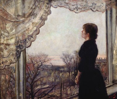Oda Krohg by the window by Christian Krohg