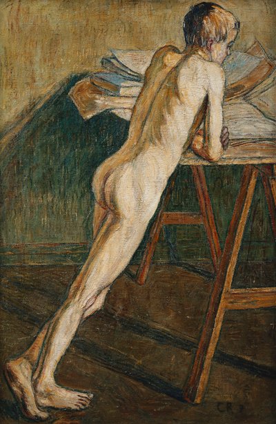 Naked Boy Standing by Christian Rohlfs