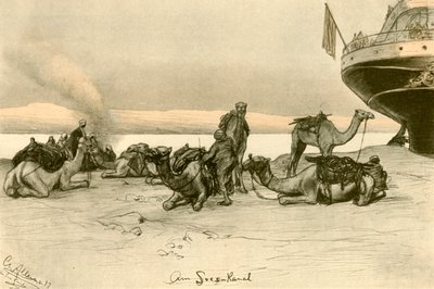 At the Suez Canal, 1898 by Christian Wilhelm Allers