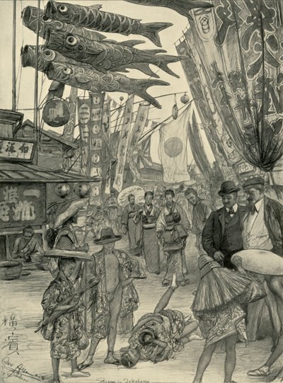 Street scene, Yokohama, Japan, 1898 by Christian Wilhelm Allers