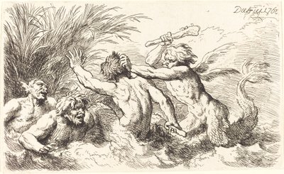 Battling Tritons by Christian Wilhelm Ernst Dietrich