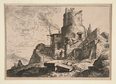 Landscape with Tower by Christian Wilhelm Ernst Dietrich