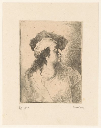 Figure Looking Up with Beret by Christian Wilhelm Ernst Dietrich