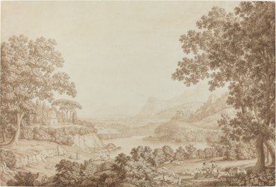 Arcadian Landscape with a Mausoleum by Christoph Heinrich Kniep