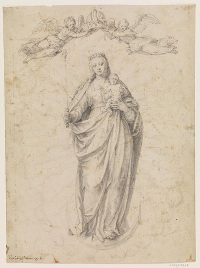 Mary with the Child Standing on the Moon by Christoph Schwarz