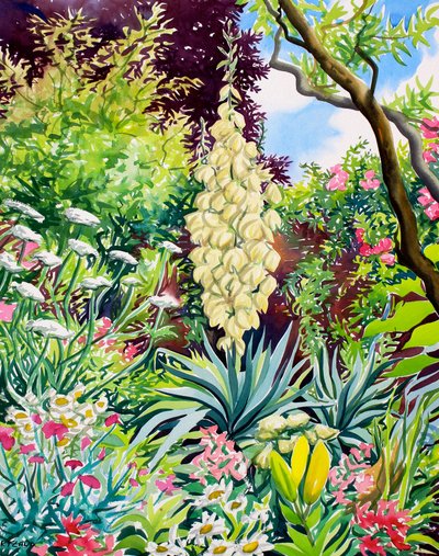 Garden with Flowering Yucca by Christopher Ryland