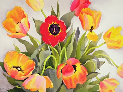 Orange and Red Tulips by Christopher Ryland