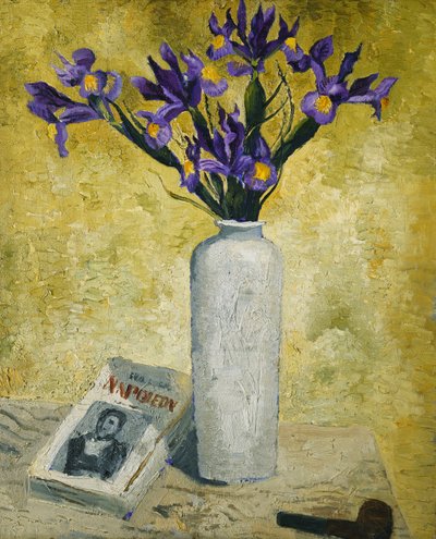 Irises in a Tall Vase by Christopher Wood