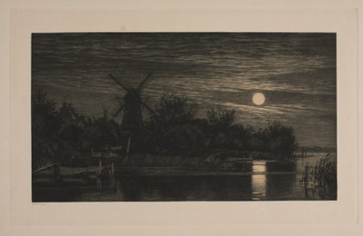 Moonlit Evening at Tubæk by Cilius Johannes Konrad Andersen
