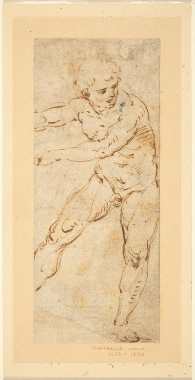 A Standing Male Nude by Circle of Raphael