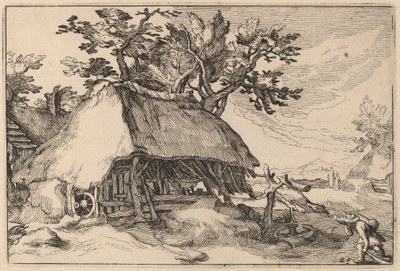 A Barn by Claes Jansz Visscher after Abraham Bloemaert after Boëtius Adams Bolswert