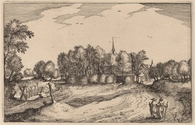 A Convent by Claes Jansz Visscher after Johannes van Doetechum, the Elder after Lucas