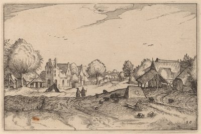 Village Road by Claes Jansz Visscher after Johannes van Doetechum, the Elder after Lucas