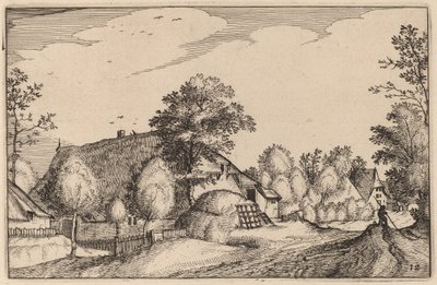 Village Road by Claes Jansz Visscher after Lucas van Doetechum after Master of the Small Landscapes after Johannes