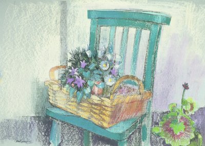 Campanulas and Daisies by Claire Spencer