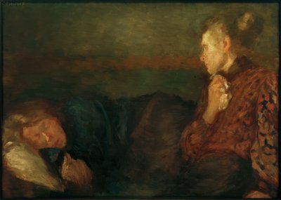 Mother at the Bed of Her Sick Child by Clara Siewert