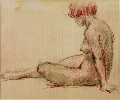 Seated Female Nude Facing Left by Clara Siewert