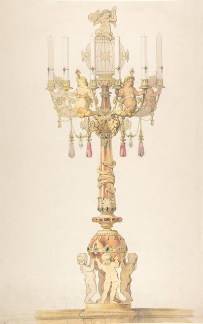 Design for a Candelabra, 1810-38 by Claude Aimé Chenavard