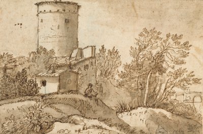 Farm Buildings by the Tiber by Claude Lorrain