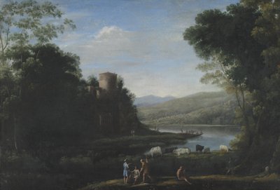 River Landscape with Herdsmen by Claude Lorrain