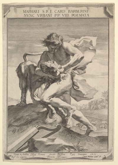 David Strangling the Lion, 1631 by Claude Mellan
