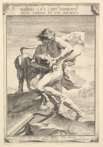 David Strangling the Lion by Claude Mellan