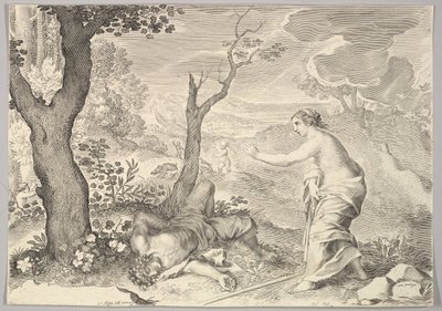 Death of Adonis by Claude Mellan
