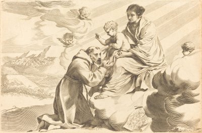 Saint Francis Adoring the Christ Child by Claude Mellan