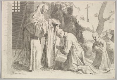 St. Bernard Receives a Monks Habit by Claude Mellan