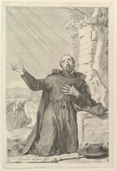 St. Ignatius in Ecstasy by Claude Mellan