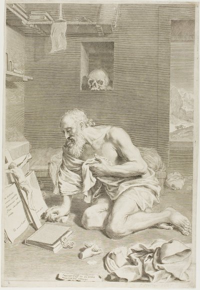 St. Jerome Praying by Claude Mellan
