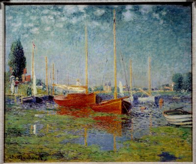 Argenteuil. Two Red Sailboats by Claude Monet