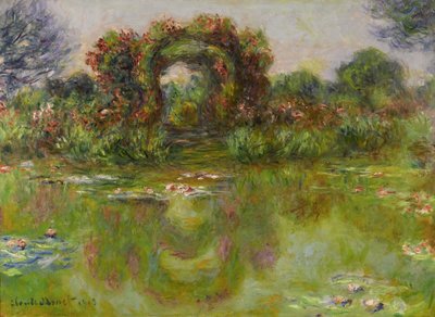 Water Lily Pond, the Roses by Claude Monet