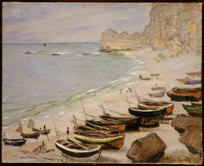 Boats on the Beach at Etretat, 1883 by Claude Monet