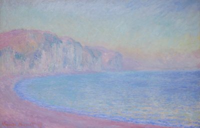 Cliffs at Pourville, rising sun by Claude Monet