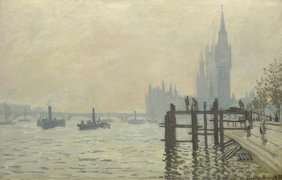 The Thames at Westminster. Around 1871 by Claude Monet