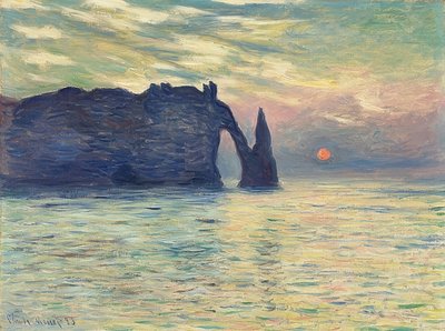 Rocks, Étretat, Sunset by Claude Monet