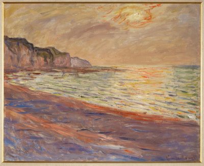 The Beach of Pourville, Sunset by Claude Monet