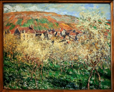 Plum Trees in Bloom at Vetheuil by Claude Monet