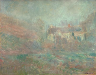 Houses in Falaise, Fog by Claude Monet